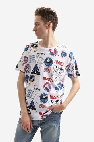 Βαμβακερό μπλουζάκι Alpha Industries x NASA χρώμα: άσπρο