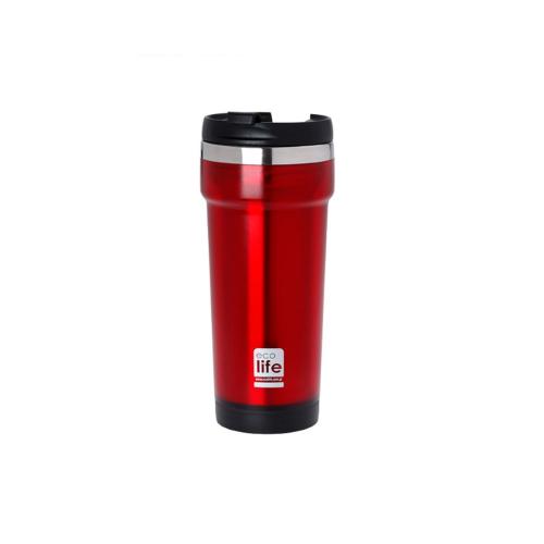 EcolifeCOFFEE THERMOS MUG PLAST/S.S RED