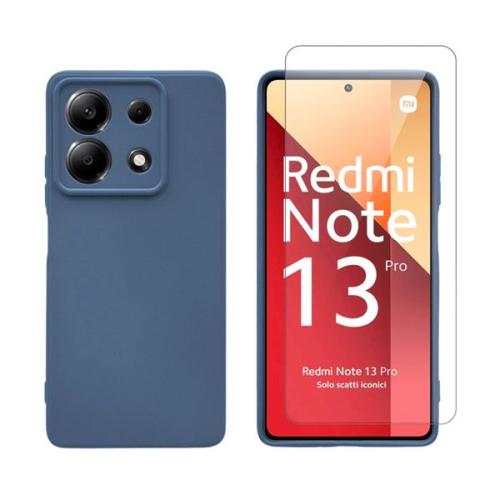 Redshield Silicone Case & Glass Set Navy για Redmi Note 13 Pro / Poco M6 Pro Θήκη Κινητού & Προστατευτικό Οθόνης