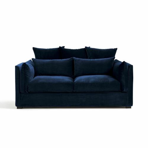 Πτυσσόμενος τριθέσιος καναπές-κρεβάτι με βελουτέ ταπετσαρία Μ100xΠ188xΥ92cm