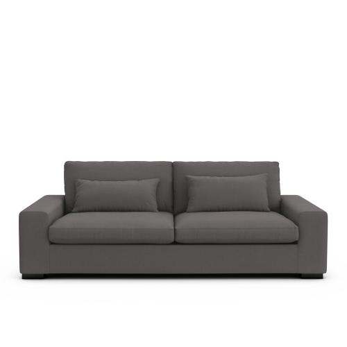 Καναπές-κρεβάτι από βαμβάκι με ελαφρώς ψαθωτή ύφανση Μ87xΠ214xΥ80cm