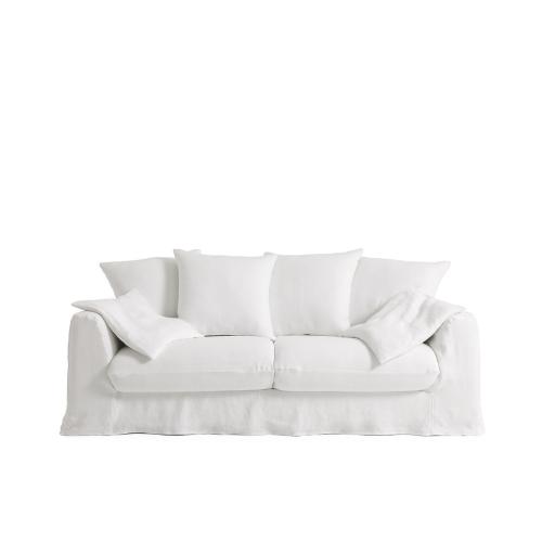 Καναπές-κρεβάτι από χοντρό λινό stonewashed Μ104xΠ207xΥ82cm