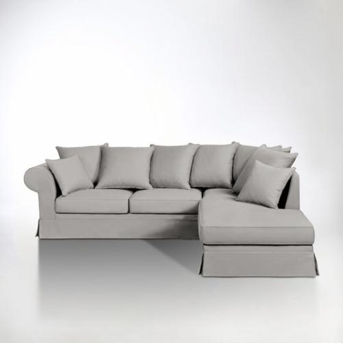 Γωνιακός καναπές με ψαθωτή ταπετσαρία Μ207xΠ252xΥ88cm
