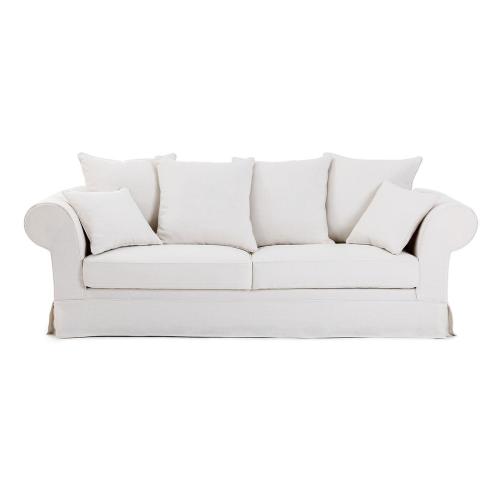 Εξαιρετικά άνετος καναπές από χοντρό λινό ύφασμα Μ81xΠ193xΥ85cm