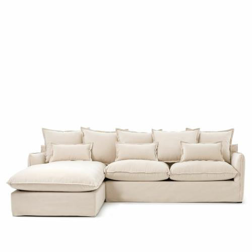Γωνιακός καναπές από βελούδο με αριστερή γωνία