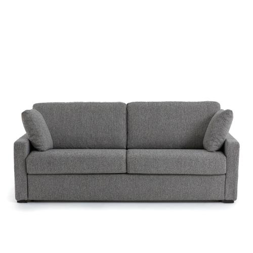 Καναπές-κρεβάτι με ανάγλυφη ταπετσαρία και στρώμα latex Μ85xΠ98cm