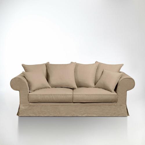 Πτυσσόμενος καναπές από χοντρό λινό ύφασμα Μ81xΠ193xΥ85cm