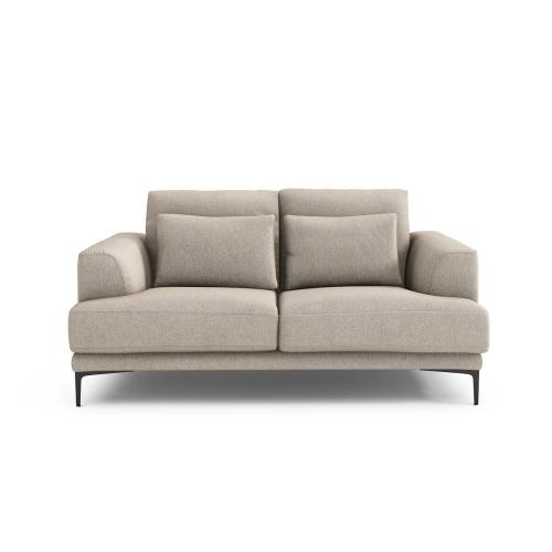 Διθέσιος καναπές με ανάγλυφη ταπετσαρία από βισκόζη λινό Μ105xΠ175xΥ83cm