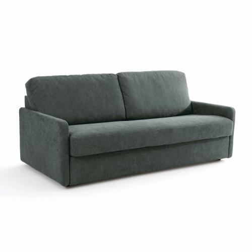 Καναπές-κρεβάτι με ανάγλυφη ταπετσαρία και λάτεξ στρώμα Μ98xΠ156xΥ90cm
