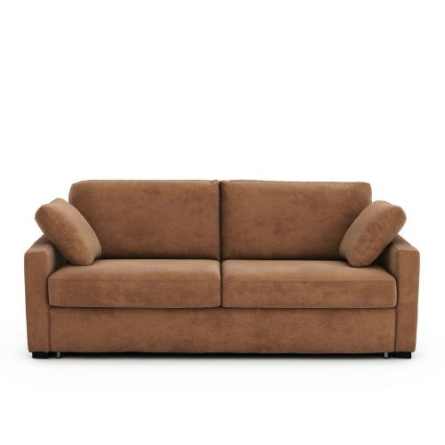 Καναπές-κρεβάτι με ανάγλυφη ταπετσαρία και λάτεξ στρώμα Μ98xΠ165xΥ85cm