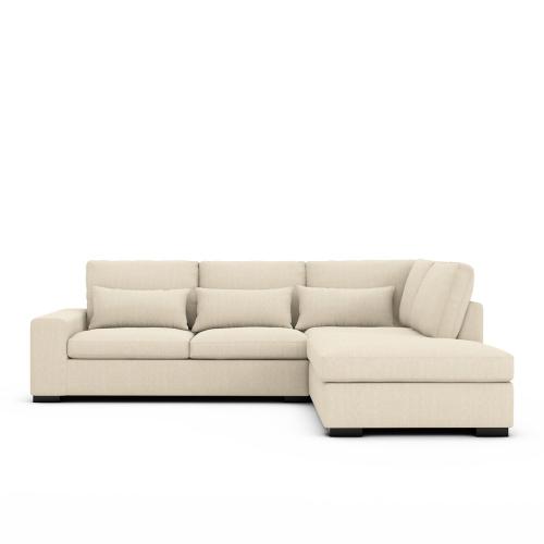 Γωνιακός καναπές-κρεβάτι από βαμβάκι λινό Μ208xΠ245xΥ80cm