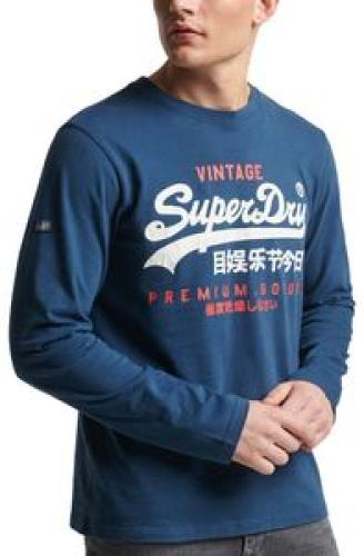 ΜΠΛΟΥΖΑ ΜΑΚΡΥΜΑΝΙΚΗ SUPERDRY OVIN CLASSIC HERITAGE M6010782A ΜΠΛΕ