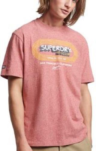 T-SHIRT SUPERDRY OVIN VINTAGE ATH CLUB M1011593A ΚΟΚΚΙΝΟ ΜΕΛΑΝΖΕ