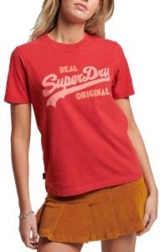 T-SHIRT SUPERDRY OVIN VL SCRIPTED COLL W1011142A ΚΟΚΚΙΝΟ