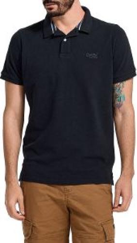 T-SHIRT POLO SUPERDRY CLASSIC PIQUE M1110343B ΜΑΥΡΟ