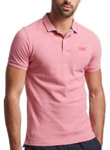 T-SHIRT POLO SUPERDRY OVIN CLASSIC PIQUE M1110343A ΡΟΖ ΜΕΛΑΝΖΕ