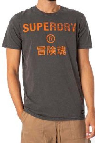 T-SHIRT SUPERDRY OVIN VINTAGE CORP LOGO M1011475A ΜΑΥΡΟ