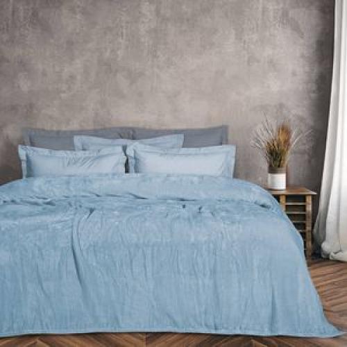 ΚΟΥΒΕΡΤΑ ΥΠΕΡΔΙΠΛΗ DAS HOME VELOUR 1344 ΓΑΛΑΖΙΟ 220X240CM