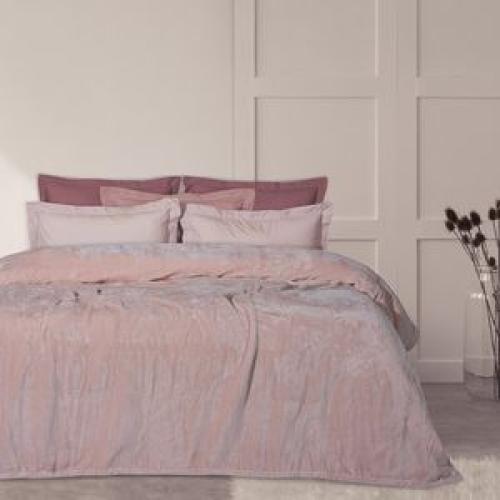 ΚΟΥΒΕΡΤΑ ΥΠΕΡΔΙΠΛΗ DAS HOME VELOUR 1346 ΡΟΖ 220X240CM