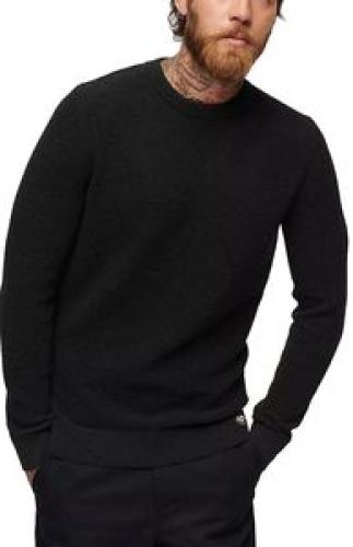 ΠΟΥΛΟΒΕΡ SUPERDRY OVIN TEXTURED CREW KNIT JUMPER M6110567A ΜΑΥΡΟ