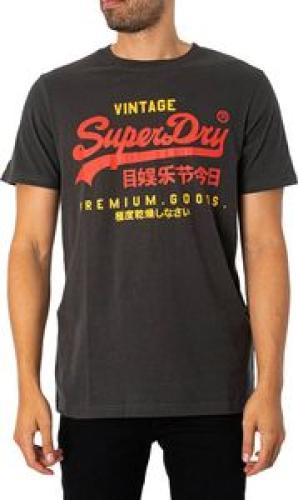 T-SHIRT SUPERDRY OVIN CLASSIC VL HERITAGE M1011747A WASHED ΜΑΥΡΟ