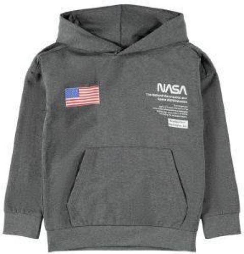 HOODIE NAME IT 13196656 NKMNASA ΣΚΟΥΡΟ ΓΚΡΙ ΜΕΛΑΝΖΕ (116 CM)-(6 ΕΤΩΝ)