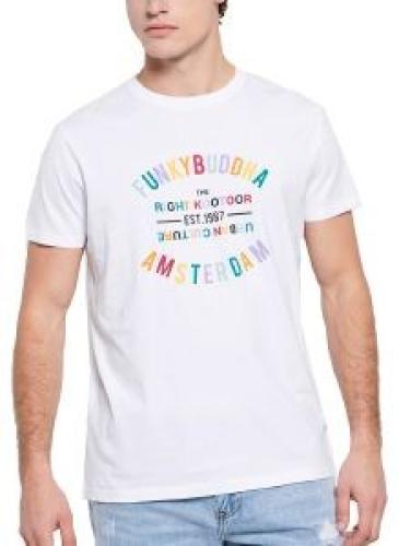 T-SHIRT FUNKY BUDDHA FBM007-035-04 ΛΕΥΚΟ