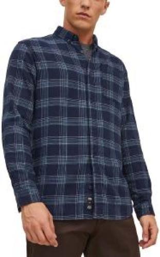 ΠΟΥΚΑΜΙΣΟ JACK - JONES JCOCOR FLANNEL CHECK 12219378 ΣΚΟΥΡΟ ΜΠΛΕ