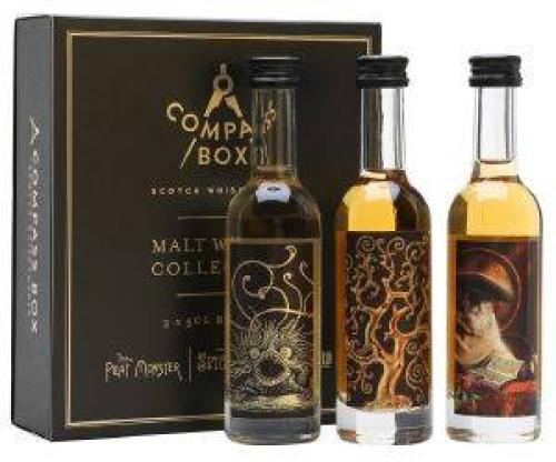 ΣΕΤ ΟΥΙΣΚΙ COMPASS BOX COFFRET PEAT MONSTER-SPICE TREE-THE SPANIARD MINIATURE GIFT PACK 3 X 50ML