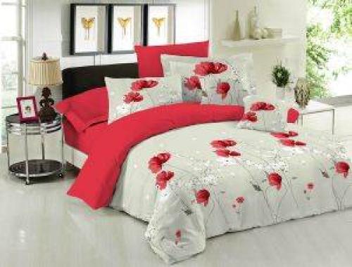 ΣΕΤ ΠΑΠΛΩΜΑ ΥΠΕΡΔΙΠΛΟ LE BLANC PREMIUM COTTON 100% ANEMONE RED 220X240CM