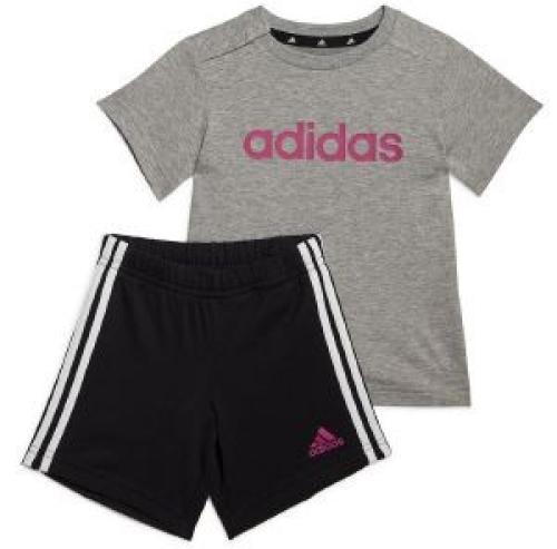 ΣΕΤ ΜΠΛΟΥΖΑ/ΣΟΡΤΣ ADIDAS PERFORMANCE ESSENTIALS COTTON SET ΓΚΡΙ/ΜΑΥΡΟ