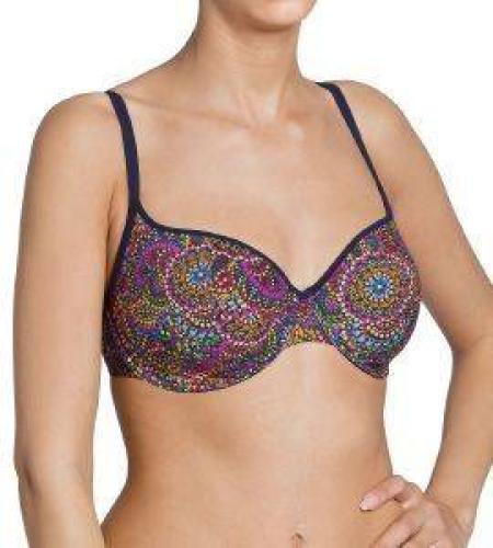 BIKINI TOP SLOGGI SWIM NAVY PEARLS CTOWP BIG ΜΠΛΕ ΣΚΟΥΡΟ