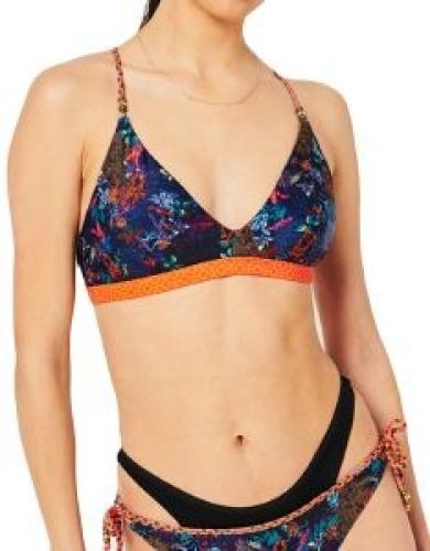 BIKINI TOP SUPERDRY OVIN VINTAGE TROPICAL W3010285A MIXED FLORAL ΣΚΟΥΡΟ ΜΠΛΕ