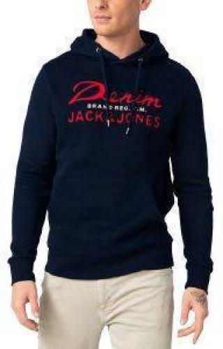 HOODIE JACK - JONES JJAPPLICATION 12175548 ΣΚΟΥΡΟ ΜΠΛΕ