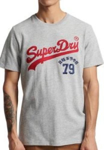 T-SHIRT SUPERDRY VINTAGE VL INTEREST M1011322A ΓΚΡΙ ΜΕΛΑΝΖΕ