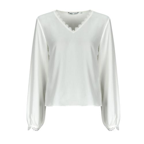 Μπλούζα Only ONLNOVA FR VERSA V-NECK L/S LACE TOP PTM