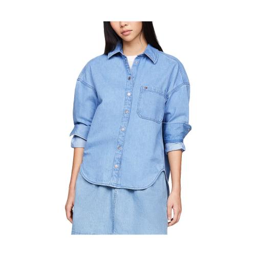 Χοντρό μπουφάν Tommy Hilfiger TOMMY JEANS DENIM OVERSHIRT WOMEN