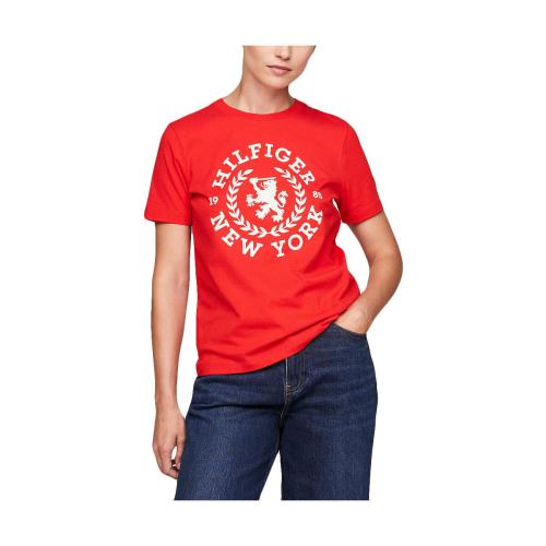 T-shirt με κοντά μανίκια Tommy Hilfiger CREST C NECK REGULAR FIT T-SHIRT WOMEN