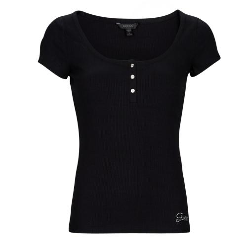 T-shirt με κοντά μανίκια Guess ES SS KARLEE JEWEL BTN HENLEY