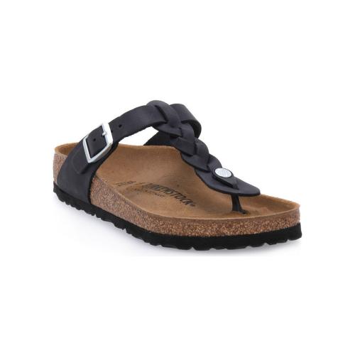 Mules Birkenstock GIZEH BRAIDED BLK OILED CALZ S