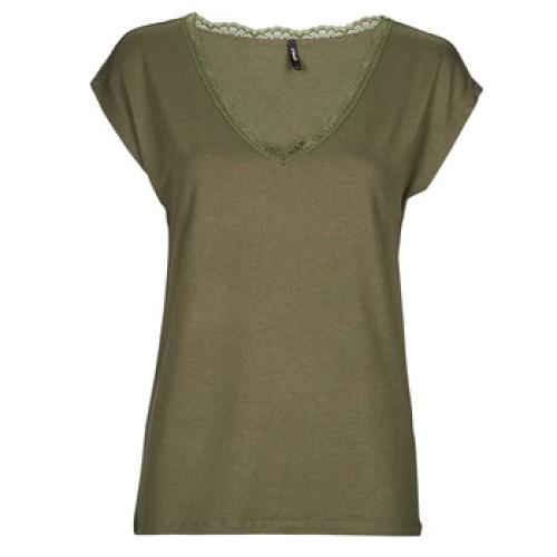 Μπλούζα Only ONLMOSTER S/S LACE V-NECK TOP CS JRS