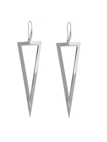 Μοντέρνο ζευγάρι σκουλαρίκια γεωμετρικό σχέδιο από ασήμι