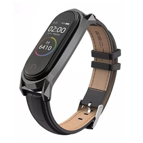 Λουράκι Mijobs Pu Leather Texture Xiaomi Mi Band 3/4/5 - Black