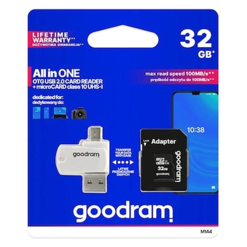 Goodram 4-in-1 Microsd 32gb+card Reader+otg+adapter Cl10 M1a4