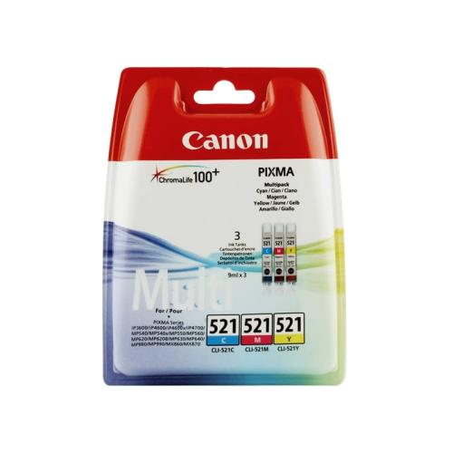 Μελάνι Canon CLI-521 Πακέτο 3 Μελανιών - 2934B010