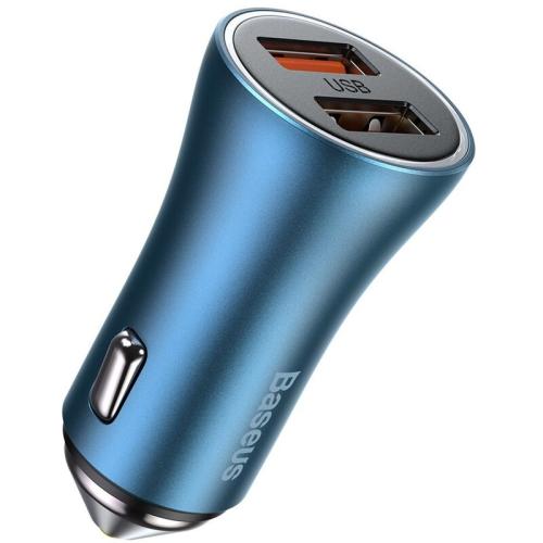 Φορτιστής αυτοκινήτου Basaeus με 2x θύρες USB τύπου C 40 Watt - Μπλε