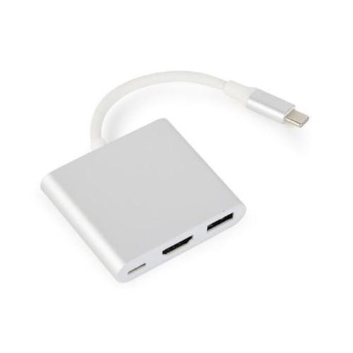 Gembird A-cm-hdmif-02-sv Cable Interface/gender Adapter Usb-c/usb-c Hdmi/usb-a Silver