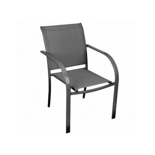 Καρέκλα Κήπου Με Μεταλλικό Σκελετό Σε Σκούρο Γκρι Χρώμα, 65x57x87 Cm