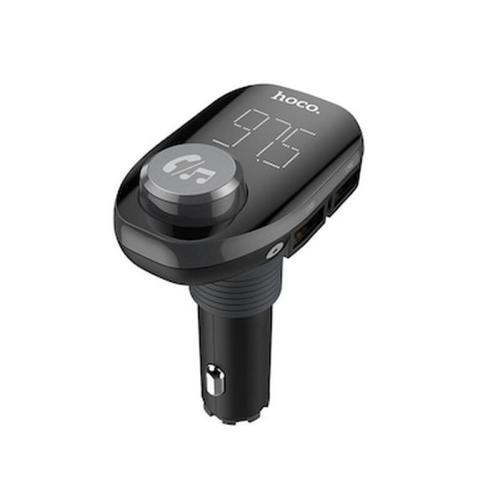 Φορτιστής Αυτοκινήτου Hoco E45 Happy Route Με Wireless Fm Transmitter Και 2 Usb Θύρες Μαύρος