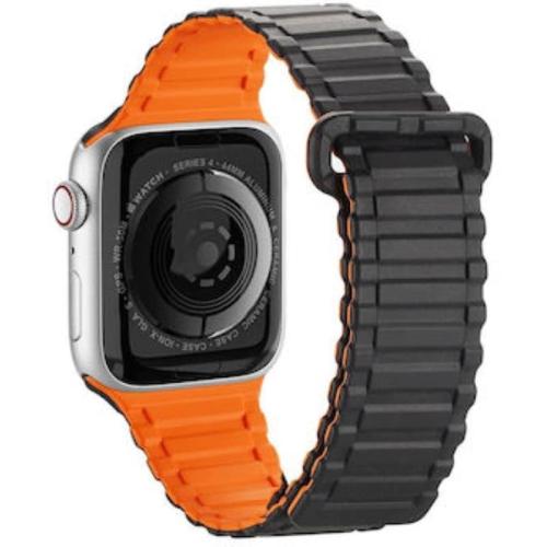 Λουράκι Dux Ducis Armor Magnetic Band Bracelet για Apple Watch 42/44/45/49mm - Black/Orange